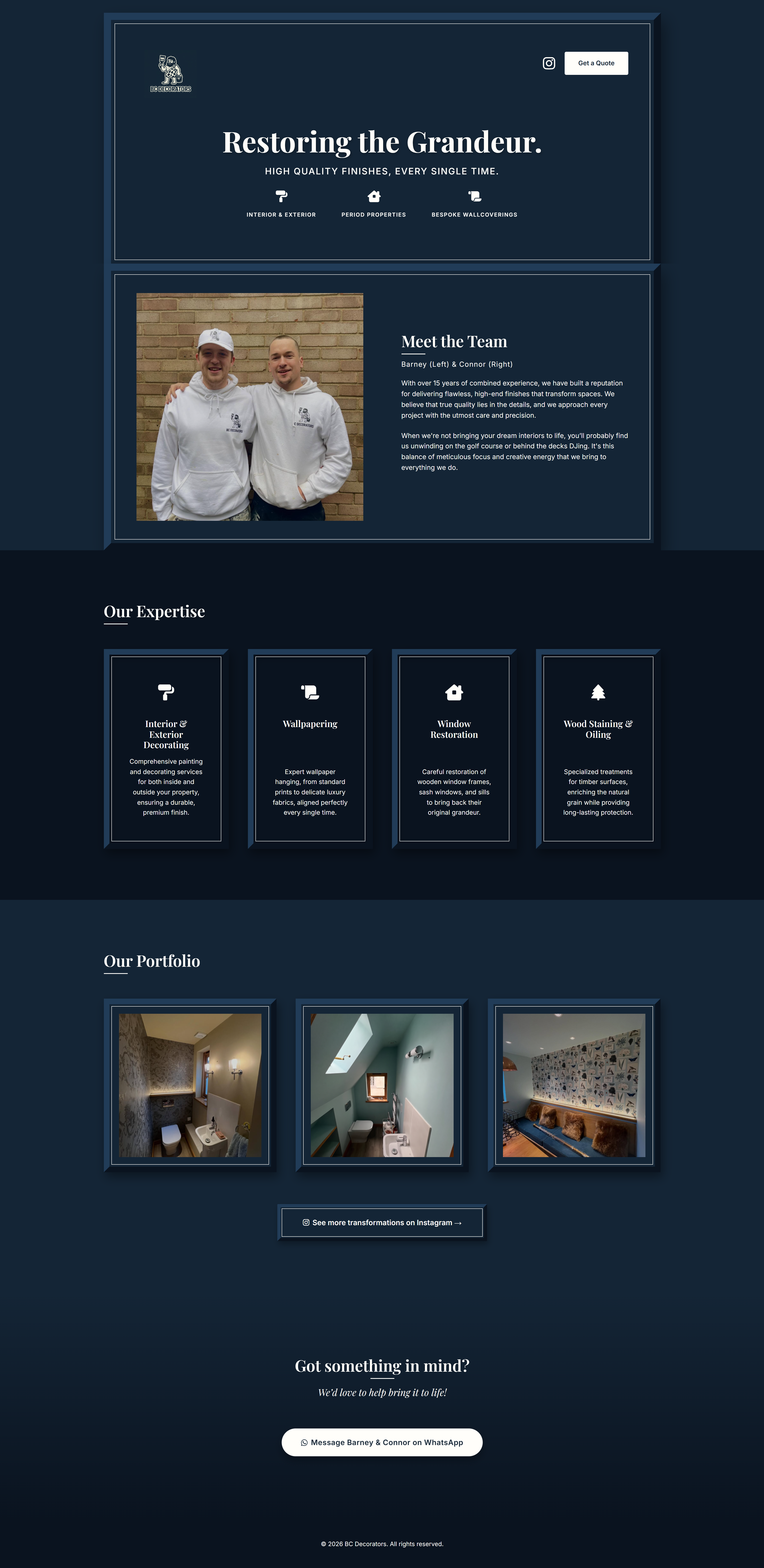 BC Decorators Website